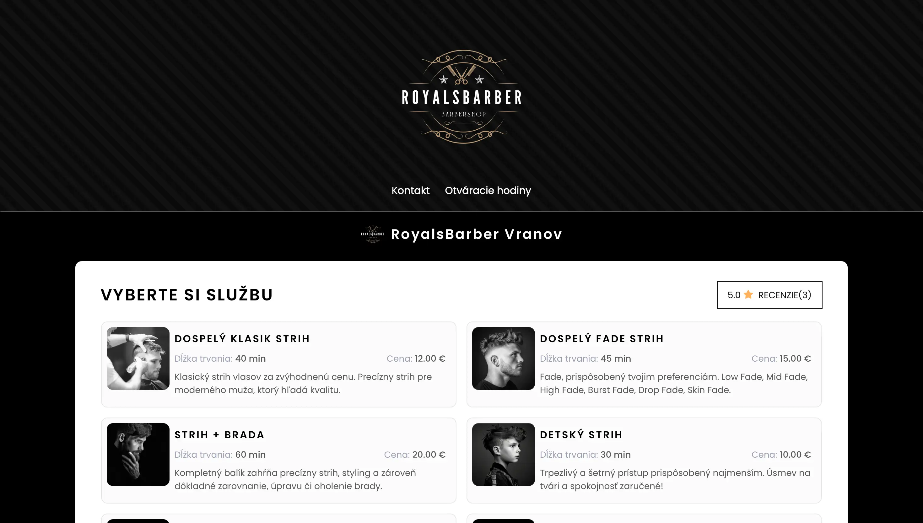 Web referencie Royals - webstránka Košice